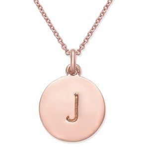 Kate Spade rose gold “J” necklace